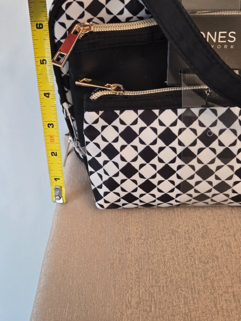 NWT Jones New York 5-Piece Travel Cosmetic Bag Set Black White TSA Toiletry Orga - Picture 4 of 11